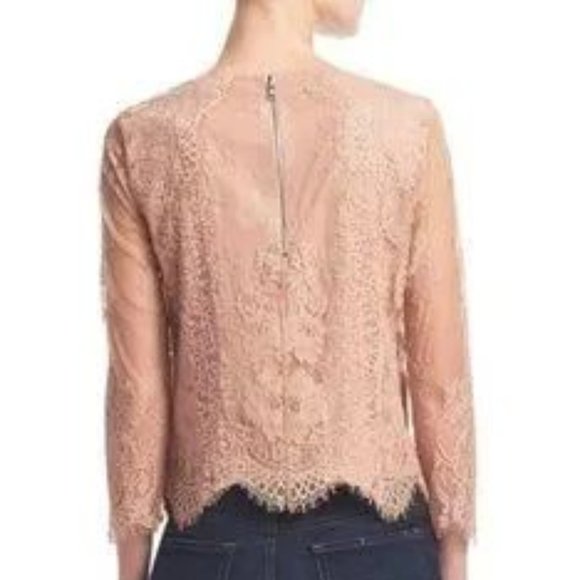 Alice + Olivia Lace Top Rose Tan Sz S - Picture 12 of 12
